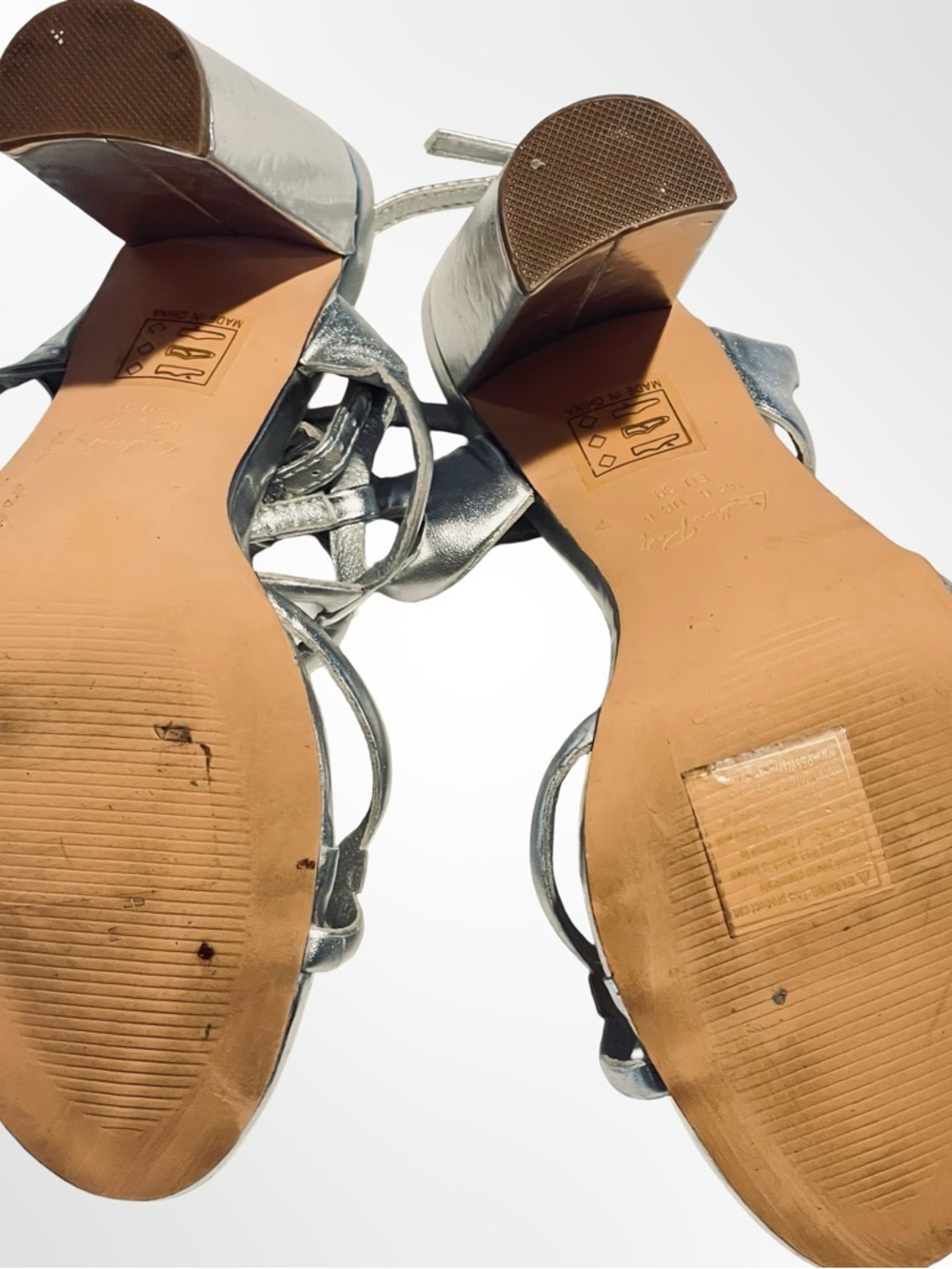 Metallic Silver Strappy High Heel Sandals by London Rag in size 8 - Picture 7 of 8